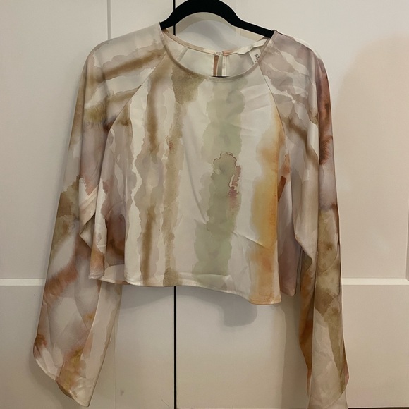 Cute Satin Bell Sleeve Top - Picture 1 of 2